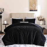 weigelia Black Comforter Full Set – Ultra Soft Plush Fleece Black Bed Set, Fluffy Warm Luxury Bedding Comforter with 2 Pillowcases, Cozy Heavy Warm Bed Set for Winter weigelia