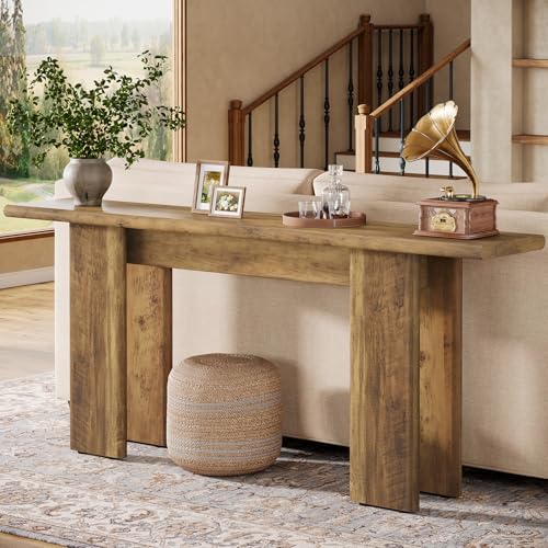 Tribesigns 70.87" Extra Long Console Table for Entryway, Mid-Century Modern Sofa Table Behind Couch for Entry, Entrance, Hallway, Living Room, Narrow Long, Brown Tribesigns