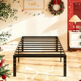 VINGLI 14 Inch Twin Bed Frame, Heavy Duty Metal Platform, No Box Spring Needed, Sturdy Steel Slat Support, Easy Assembly, Noise-Free, 12.4 Inch Underbed Storage,Black VINGLI