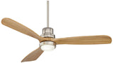 Casa Vieja 52" Delta-Wing DC Modern 3 Blade Indoor Ceiling Fan with LED Light Remote Brushed Nickel Natural Solid Wood for Living Kitchen House Bedroom Family Dining Home Office Kids Room Casa Vieja