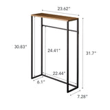 Yamazaki Home Modern Slim Console Table, Slim Narrow Accent Table for Entryway Or Living Room, Metal and Wood Skinny Hallway or Sofa Table Steel One Size Black YAMAZAKI