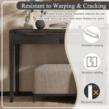 Merax 59.84'' Elegant Console Table with Oak Veneer,Light Luxury Entryway Table with 3 Drawers,Farmhouse Sofa Table with Soft-Corner Design,Suitable for Living Room, Foyer and Hallway, Black Merax