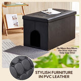 MEEXPAWS Cat Litter Box Enclosure Furniture Hidden, Cat Washroom Bench Storage Cabinet | Extra Large 36'' x 20'' x 20''| Dog Proof | Waterproof Inside/Easy Clean | Easy Assembly | Odor Control MEEXPAWS