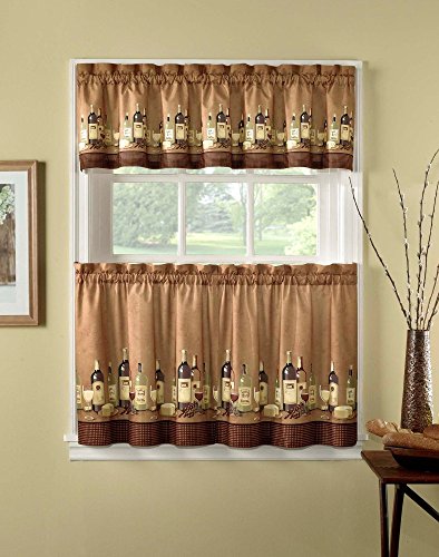 CHF Industries Wines Kitchen Curtain Set 24-inch Length