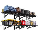 FFVVGH 2-Pack 2x6ft Storage Shelves,24-inch-by-71-inch Total Load 1200LBS Heavy Duty Garage Wall Shelving, Rust-Proof Metal Shelf Wall Mount Easy Installation,Space-Saving Wall Rack Garage Shelving FFVVGH