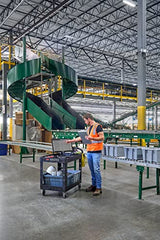 Rubbermaid Commercial Products 2-Shelf Utility/Service Cart, Medium, Lipped Shelves, Ergonomic Handle, 500 Lbs Capacity, for Rubbermaid Commercial Products