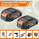 BECDXPal 2 Packs 3.5Ah Replacement for 20V Battery PowerShare Replacement Battery for 20V WA3520 WA3525 WA3575 WG890 WG891 Compatible with wa3525 Batteries 20V BECDXPal