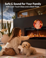 EUHOMY 60 Inch Electric Fireplace Recessed Wall Mounted with Remote Control, Fireplace Heater with Adjustable Flame Color, Linear Fireplace with Timer, Log & Crystal, 750/1500W (2026 Upgrade) E EUHOMY