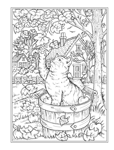 Creative Haven Autumn Harvest Coloring Book (Adult Coloring Books: Seasons) WoodArtSupply
