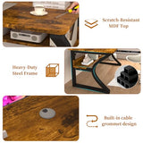 Aevum azn 55 inch Computer Desk, Home Office Desk with Storage Shelf, Sturdy U-Shaped Metal Frame Study Table with Cable Management, Gaming Desk for Office & Bedroom Aevum azn