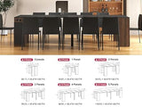 Banzeem Extendable Dining Table with Storage, Transformer Extra Console Table for 1-12 People, Folding Space Saving Dining Room Table with Built-in Outlet for Homes, Apartments, Walnut Black Banzeem