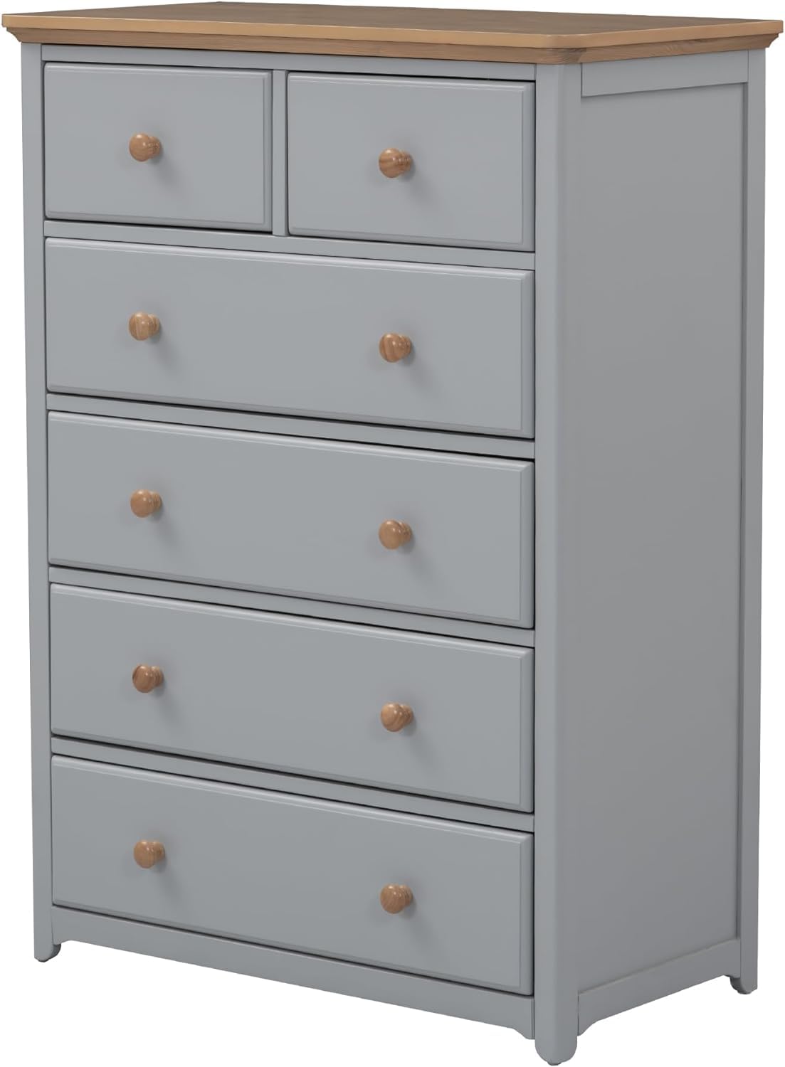 Merax 3-Piece Full Bedroom Furniture Set, Wooden Bedroom Set with Full Size Storage Platform Bed, 3- Drawer Nightstand and 6-Drawer Storage Chest (Gray+Natrual) Merax