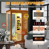 RAYPUR Far Infrared Wooden Sauna Room for Relaxation, Recovery, and Wellness Personal Home Spa Equipped with Bluetooth Music Player,Fit for Men and Women RAYPUR