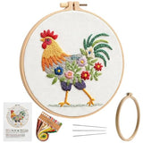 ZCXETP Rooster Beginners Embroidery Kits, Needlepoint Kits for Beginners, Embroidery Kit for Beginner, Cross Stitch Kit Suitable for Learning Basic Embroidery Techniques