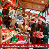 Peryiter 6 Sets Christmas Embroidery Kit for Beginners Including 6 Pcs Embroidery Hoop Winter Scene Snow Cross DIY Needlepoint Kit Instructions Threads Needles for Christmas Holiday Party Gift