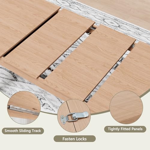 Sannwsg 54"-85" Extendable Dining Room Table, Expandable Dining Table for 4/6/8, Rectangular Kitchen Extendable Tables with 95" Runner Sannwsg