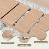 Sannwsg 54"-85" Extendable Dining Room Table, Expandable Dining Table for 4/6/8, Rectangular Kitchen Extendable Tables with 95" Runner Sannwsg