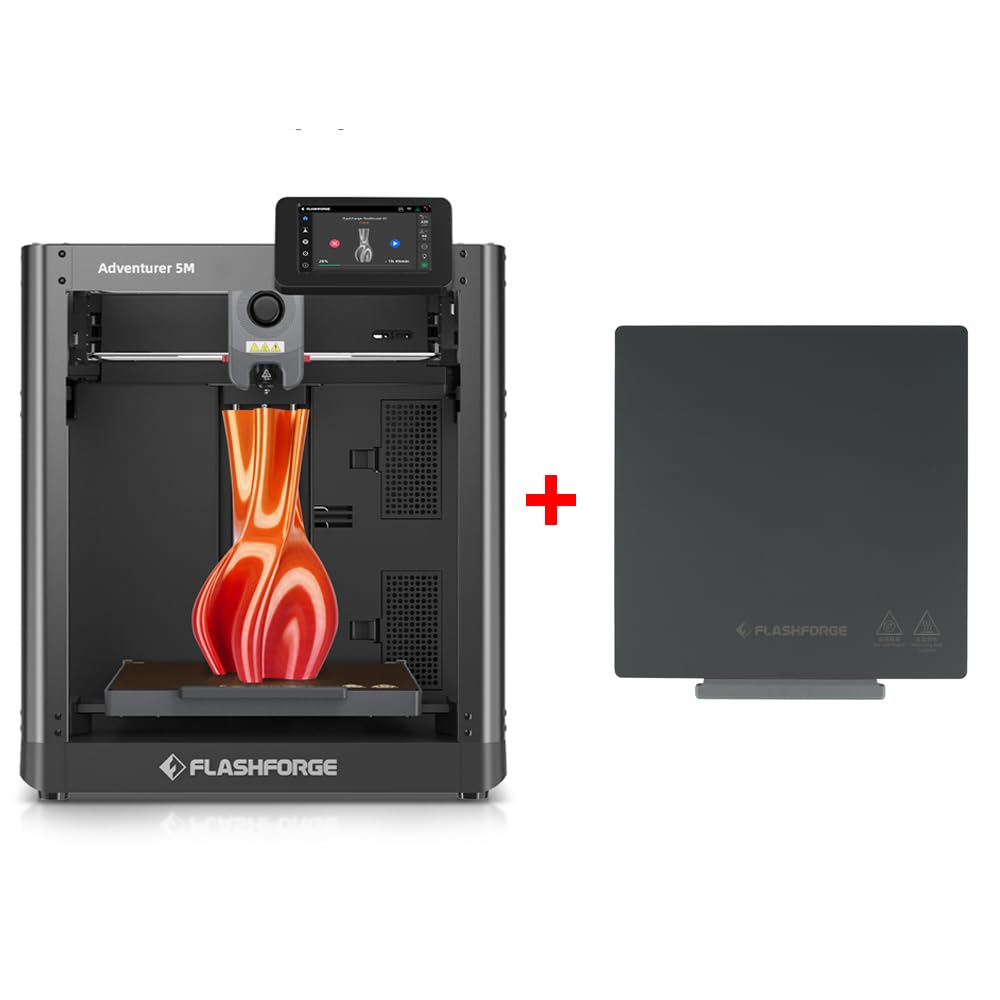 (Smooth PEI Plate) Bundle FLASHFORGE Adventurer 5M 3D Printer and FLASHFORGE PEI Sticker Plate - WoodArtSupply