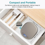 Ultrean High Capacity Food Scale, 33lb Rechargeable Digital Kitchen Scale with LCD Display, Slim & Lightweight Design, 1g Precise Graduation, Weight Grams and Ounces for Cooking, Baking & Meal Prep