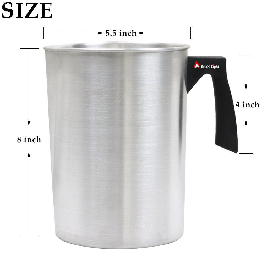 EricX Light Candle Making Pouring Pot, 4 pounds, Dripless Pouring Spout & Heat-resisting Handle Designed Wax Melting Pot, Aluminum Construction Candle Making Pitcher EricX Light