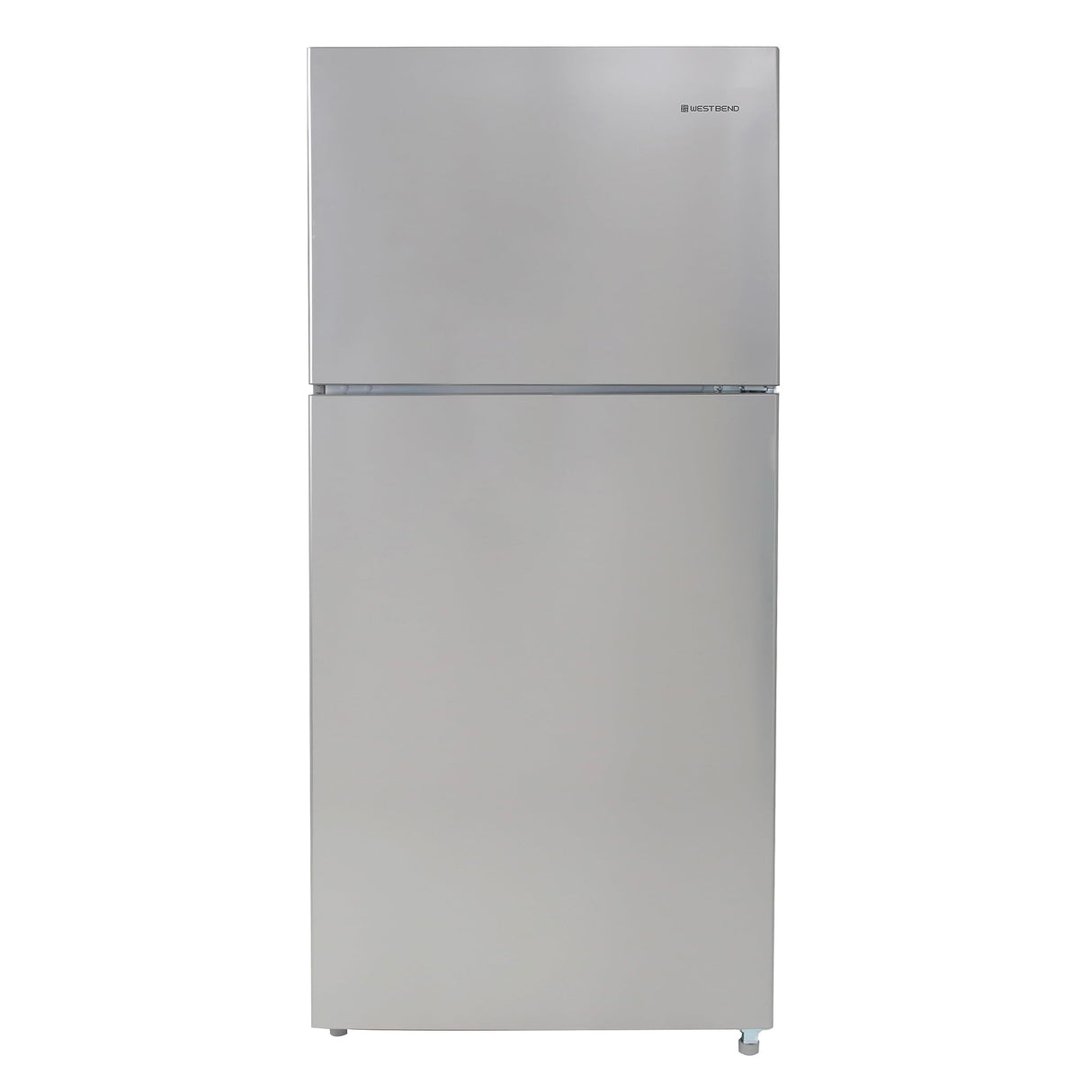 West Bend Apartment Refrigerator Freestanding Dual Door Design Fridge with Top Freezer, Adjustable Electronic Control and Frost Free Defrost, for Condo, House, Small Kitchen Use, 18-Cu.Ft, Metallic West Bend