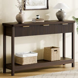 Lulive 51" Fluted Console Table for Entryway, Entryway Table with 3 Wooden Drawers, Farmhouse Behind Sofa Table for Living Room, Hallway, Couch, Foyer Lulive