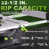 SIROCCO Dustless Table Saws for Jobesites, 10" Cutting Blade 98.5% Dust Collection Rate Cutting Speed Up to 4500RPM, 60T Blades SIROCCO
