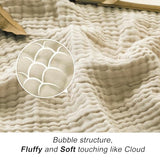 EMME Cotton Bed Blanket Twin Size Soft Muslin Boho Bedding Lightweight Breathable Light Tan Twin Blanket All Season Gauze EMME