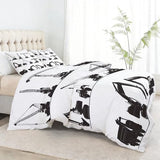 Single 61" x 79" Bedding Duvet Cover Set - White and Black Modern Construction Vehicle Minimalist Printed 3 Piece Brushed Microfiber Comforter Quilt Cover with Zipper Closure for Men and Women Generic