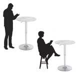 Rongbuk 23.6" Round Bar Table, Adjustable Height Bar Table, Modern Cocktail Bar Table with MDF Top and Metal Base, Bistro Pub Table Suitable for Café, Kitchen Island, Bar Counter, White Rongbuk