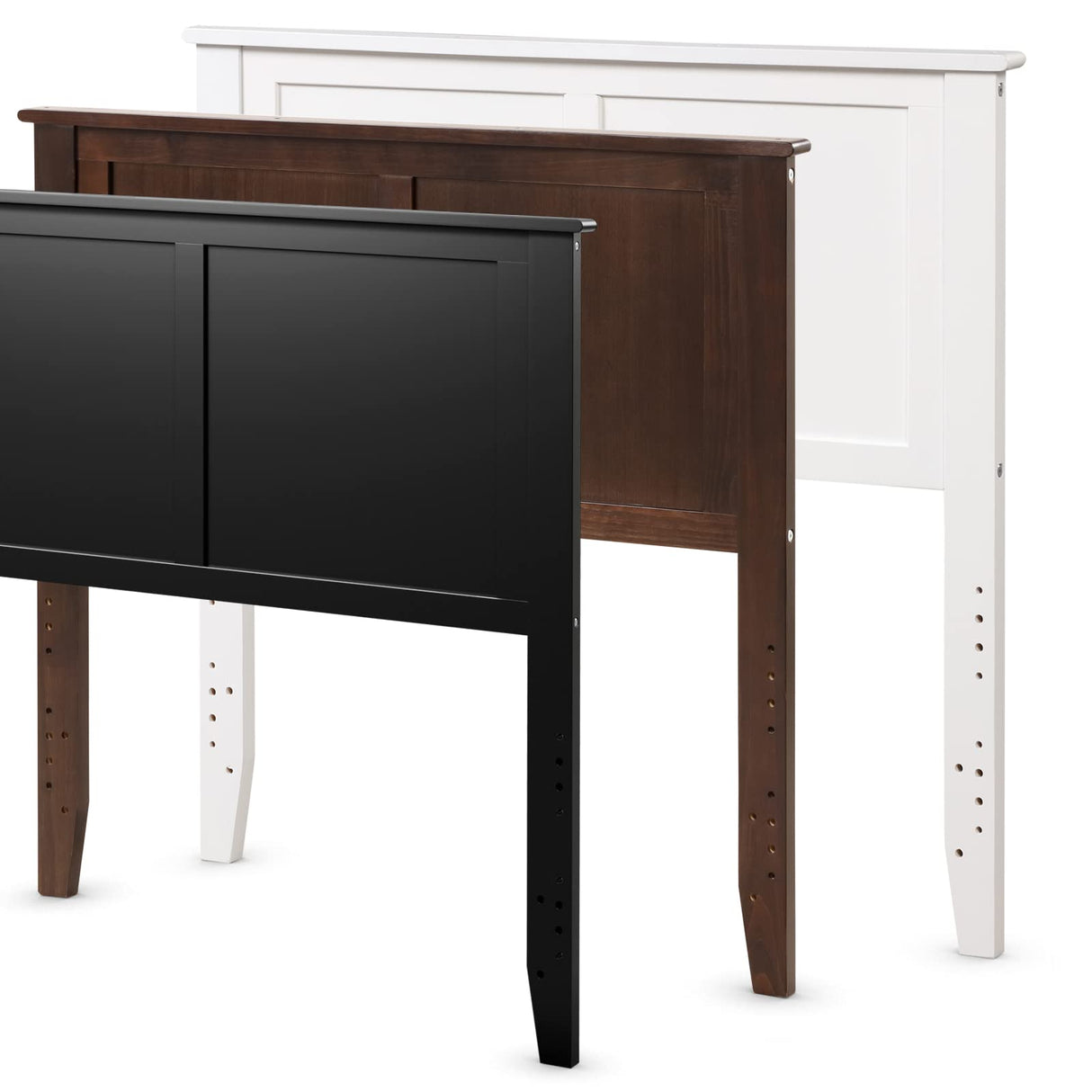 Giantex Adjustable Black Wood Headboard for Twin Beds – Sturdy Flat Panel with Modern Design Giantex