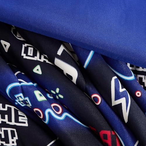 Wink Deer Twin Comforter Set for Boys-3 Pieces Gamer Glow in the Dark Twin Bedding Sets for Kids,1 Comforter,1 Sham and 1 Decor Pillow Wink Deer