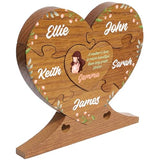 6" Personalized Wooden Heart Puzzle Made of Solid Oak, Custom Wooden Family Puzzle with Names (Design 1) Basic Fundamentals