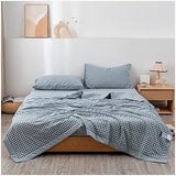 Double Quilt 100% Cotton Summer Duvet Hypoallergenic Single Double Duvet to Keep Skin Cool Soft and Lightweight Thin Cotton Quilt Machine Washable A 150x200cm Generic