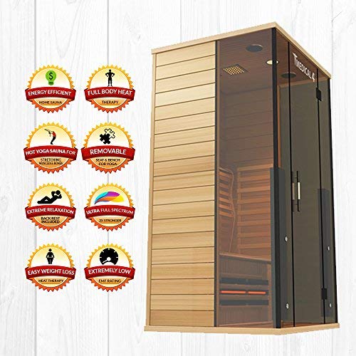 Medical Sauna 4 Full Spectrum | Home Sauna - 2 Person Indoor Infrared Sauna Spa | Oxygen Ionizer, Chromatic Light Therapy, Hot Yoga | Audio System | Full Spectrum, Carbon Heaters | Luxury Sauna Medical Breakthrough