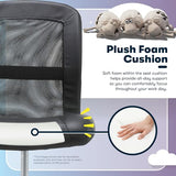 Serta Essential Armless TaskChair, Small Desk Chairs with Wheels, Breathable Mesh Back and Faux Leather, Quality Foam Cushion Seat for Comfort, Minimal Design for Vanity Table, Black Serta