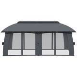 Outsunny 10' x 20' Patio Gazebo, Outdoor Gazebo Canopy Shelter with Netting, Vented Roof, Steel Frame for Garden, Lawn, Backyard, and Deck, Dark Gray Outsunny