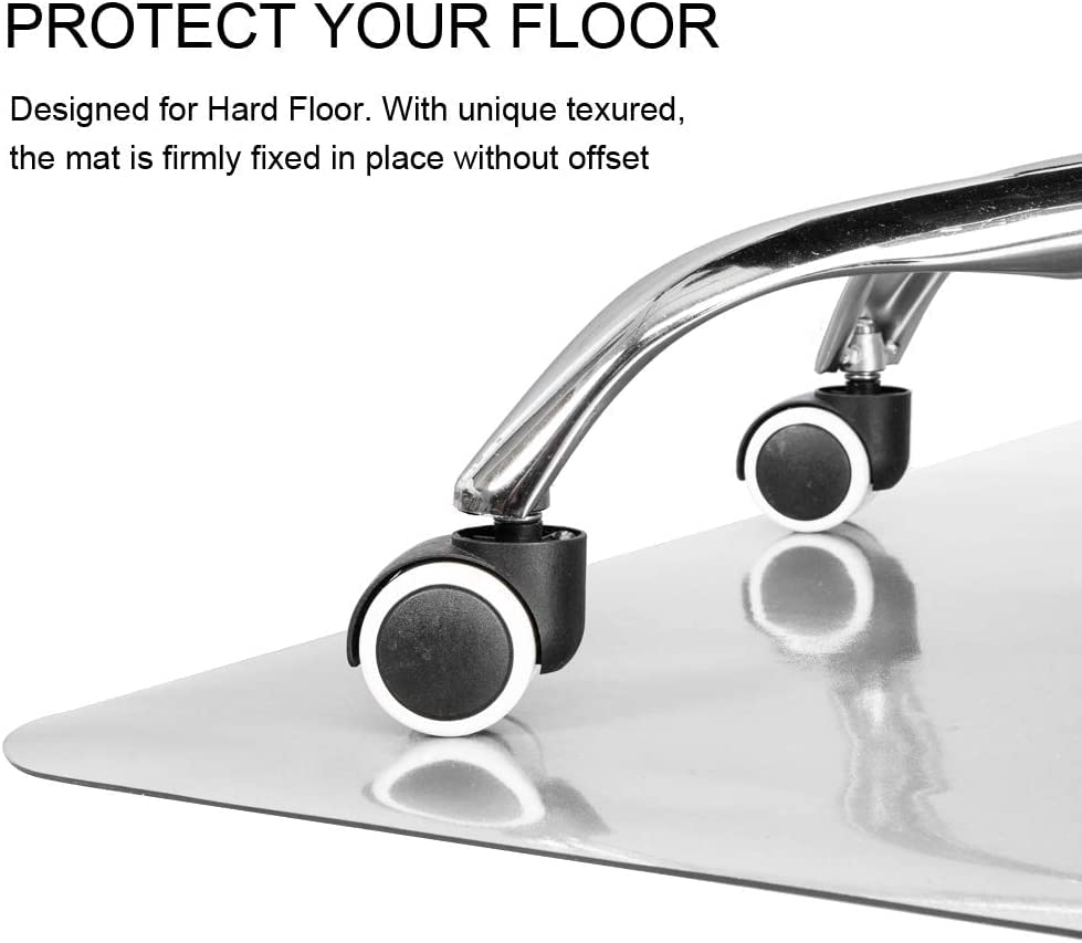 Kuyal Clear Chair mat for Hardwood Floor 46 x 60 inches Transparent Floor Mats Wood/Tile Protection Mat for Office & Home (46" X 60" Rectangle) Kuyal