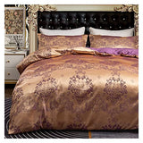 Bedding Set Luxury Satin Bedding Set 2/3PCS Neoclassical Style Jacquard Duvet Cover Set 1 Quilt Cover + 1/2 Pillowcase Single Twin Full Queen King Size Full bed set ( Color : A , Size : US-Queen 228X2 HASMI