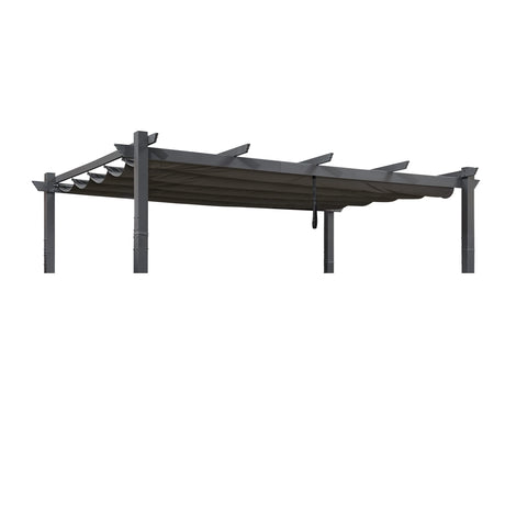 PURPLE LEAF Pergola Shade Cover for 10' X 13' Deck Porch Outside Outdoor Retractable Durable Fabric Canopy Replacement Top Only Gray PURPLE LEAF