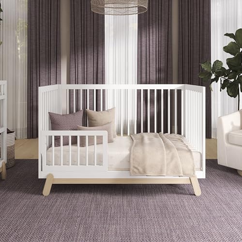 Dream On Me Hygge 5-in-1 Convertible Full-Size Baby Crib in Vintage White Oak, GreenGuard Gold & BSA, Converts to Toddler, Day & Full-Size Bed, Adjustable Mattress Heights, Modern Nursery