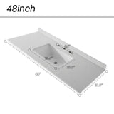 SSFEG 48” Bathroom Vanity with White Engineered Marble Stone Rectangular Sink, Modern Bathroom Cabinet with 2 Soft Closing Doors and 6 Drawers(Without Pop Up Drain、Faucet&Mirror) SSFEG