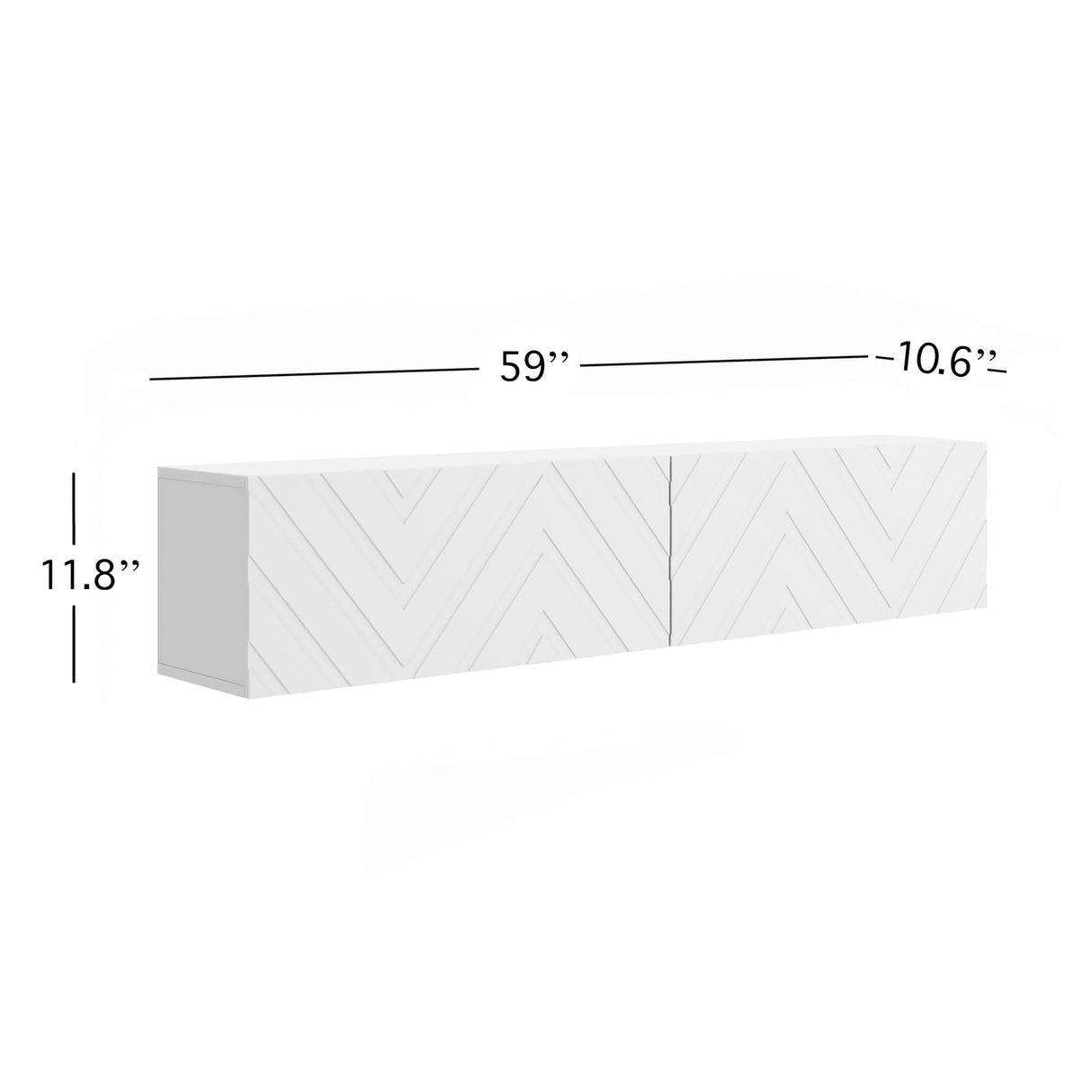 Living Skog Floating TV Stand Wall Mounted for Living Room and Bedroom, Media, Entertainment Center with Storage and Drawers Fits TV 50 55 60 65 inch Cabinet (Alessio White, 59 in) Living Skog