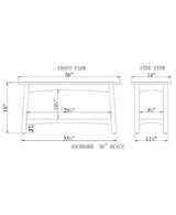 Alaterre Furniture Craftsbury 36 in. Wide Entryway Bench with Shelf, Dove Gray, Wood Accent Bench Seating for 2, Store Shoes & Bags, Perfect for Entryway, Dining or Living Room Furniture Alaterre Furniture