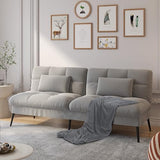 COMHOMA Convertible Futon Sofa Bed, 72″Fabric Futons Couch with Adjustable Backrest, Folding Sleeper Recliner for Living Room Furniture (Grey) COMHOMA