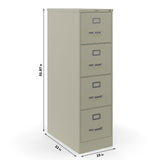 STAPLES Commercial 4-Drawer Vertical File Cabinet, Locking, Letter, Putty/Beige, 22-inch D (22336D) STAPLES
