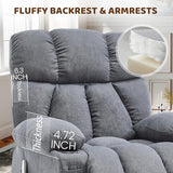 Massage Rocking Recliner Chair, Ergonomic Recliners Sofa with Vibration Massage & Heat, Rocking Chair Nursery Chair for Living Room Lounge with 4 Pockets, 2 Cup Holders, USB Charge Port, Grey