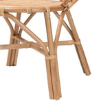 bali & pari Eliava Modern Natural Rattan Flower Accent Chair in Brown bali & pari