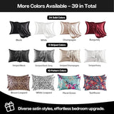 MR&HM Satin Pillowcase for Hair and Skin, Silk Satin Pillowcase 2 Pack, King Size Pillow Cases Set of 2, Silky Pillow Cover with Envelope Closure (20x36, Black) MR&HM