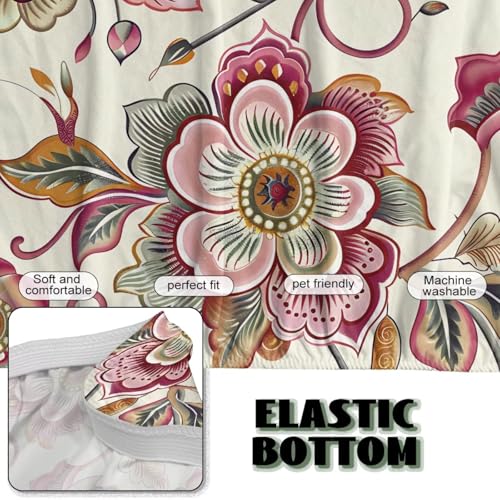 Xorudoydet Bohemian Floral Print Stretch Sofa Slipcover Armless Futon Cover Fitted Furniture Protector Polyester Spandex Washable Armless Sofa Cover Folding Couch Covers Xorudoydet